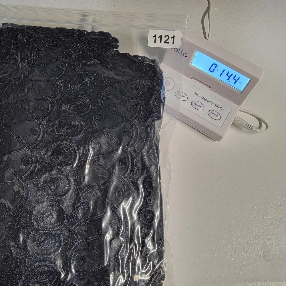 Francesca's Dress Womens Medium Black Lace Sheath‎ Short Sleeve Lined Back Zip